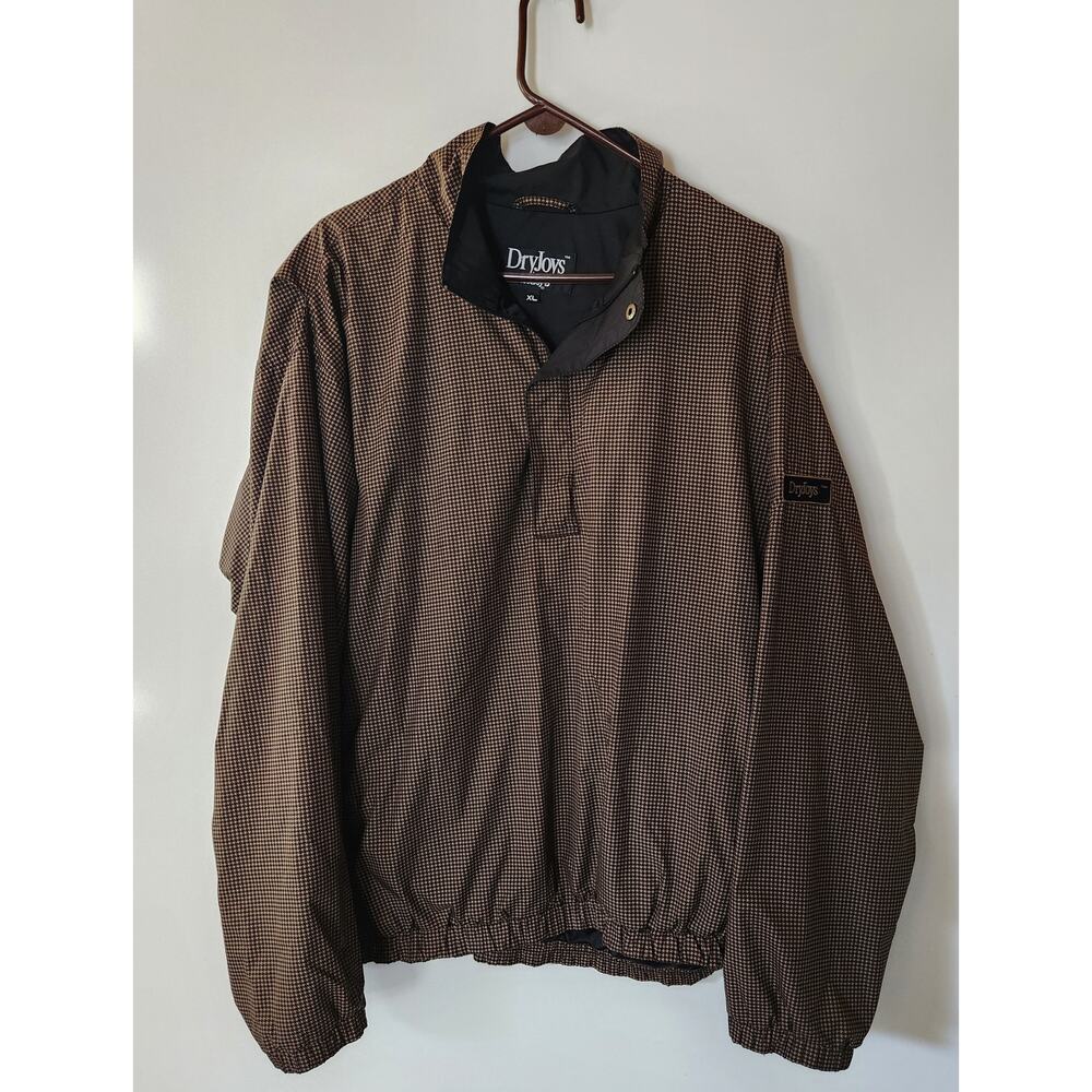 DryJoys Golf Pullover Windbreaker Houndstooth Lightweight Jacket Mens XL Outdoor